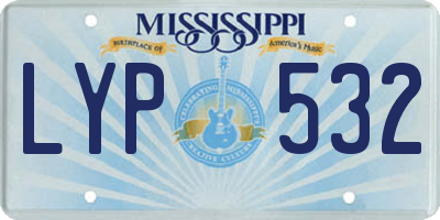 MS license plate LYP532