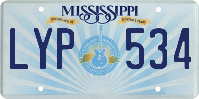 MS license plate LYP534