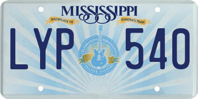 MS license plate LYP540