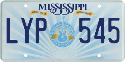 MS license plate LYP545