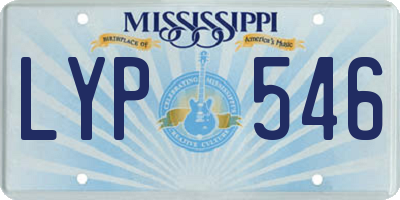 MS license plate LYP546