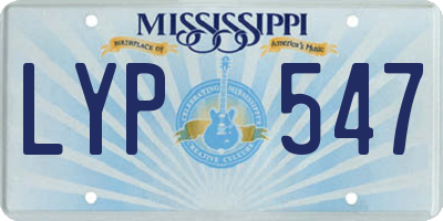 MS license plate LYP547
