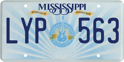 MS license plate LYP563
