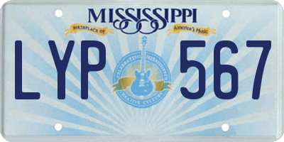 MS license plate LYP567