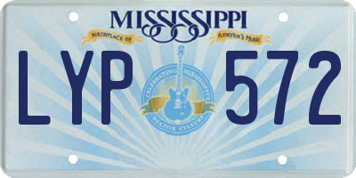 MS license plate LYP572