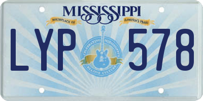 MS license plate LYP578