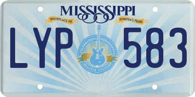 MS license plate LYP583