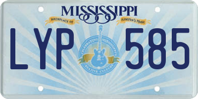 MS license plate LYP585