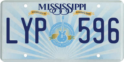 MS license plate LYP596