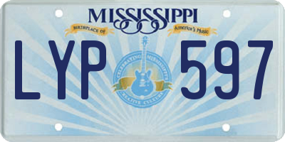 MS license plate LYP597