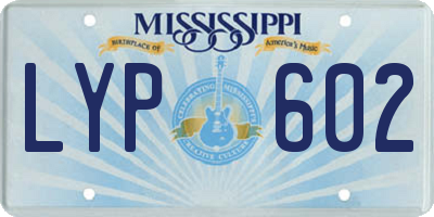 MS license plate LYP602