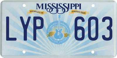 MS license plate LYP603