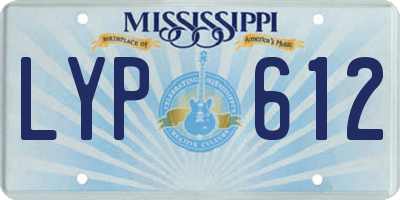 MS license plate LYP612