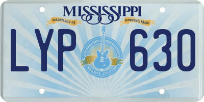 MS license plate LYP630