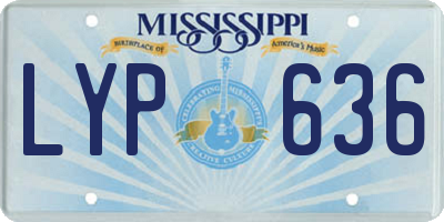 MS license plate LYP636