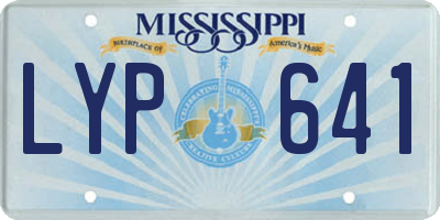 MS license plate LYP641