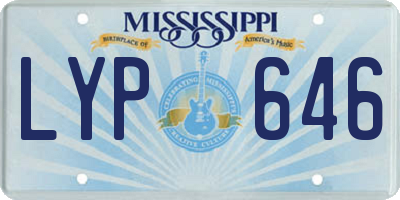 MS license plate LYP646