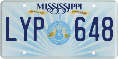 MS license plate LYP648