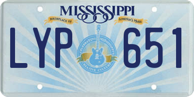 MS license plate LYP651