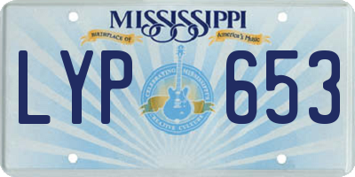 MS license plate LYP653