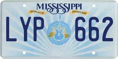 MS license plate LYP662
