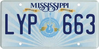 MS license plate LYP663