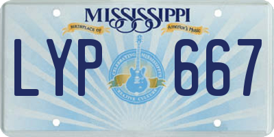 MS license plate LYP667