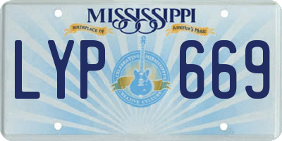 MS license plate LYP669