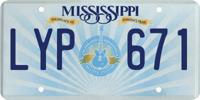 MS license plate LYP671