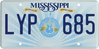 MS license plate LYP685
