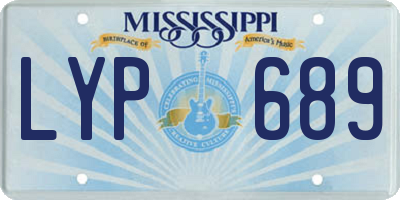 MS license plate LYP689
