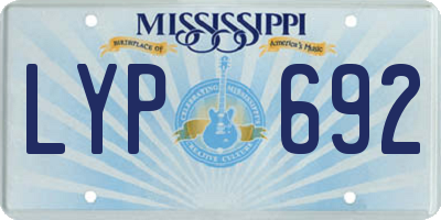 MS license plate LYP692
