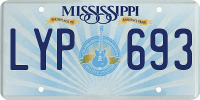 MS license plate LYP693
