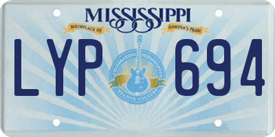 MS license plate LYP694