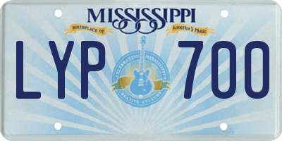 MS license plate LYP700
