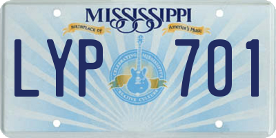 MS license plate LYP701
