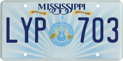 MS license plate LYP703