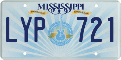 MS license plate LYP721
