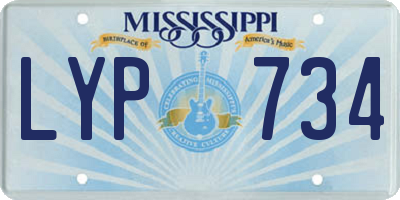 MS license plate LYP734