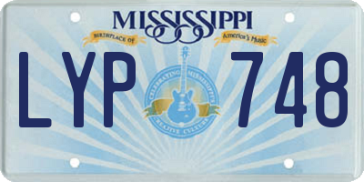 MS license plate LYP748
