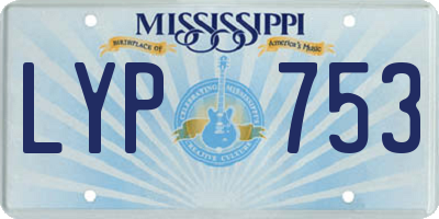 MS license plate LYP753