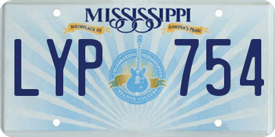 MS license plate LYP754