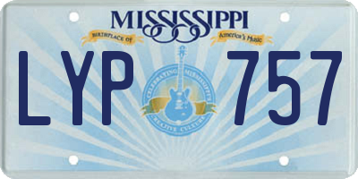 MS license plate LYP757