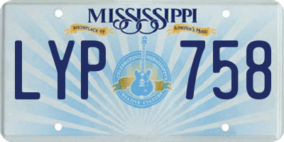 MS license plate LYP758