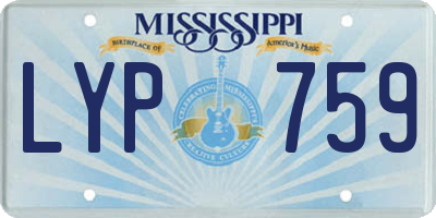 MS license plate LYP759