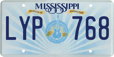 MS license plate LYP768