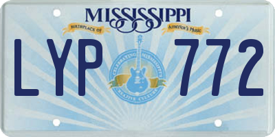 MS license plate LYP772