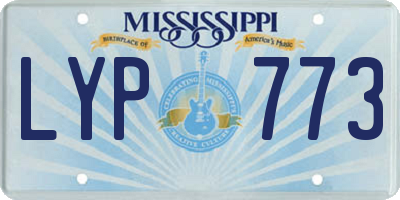 MS license plate LYP773
