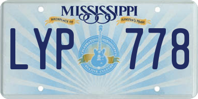 MS license plate LYP778