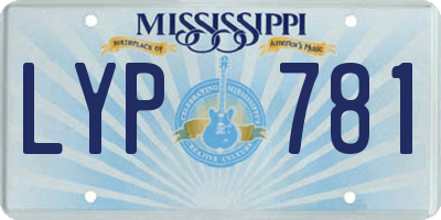 MS license plate LYP781